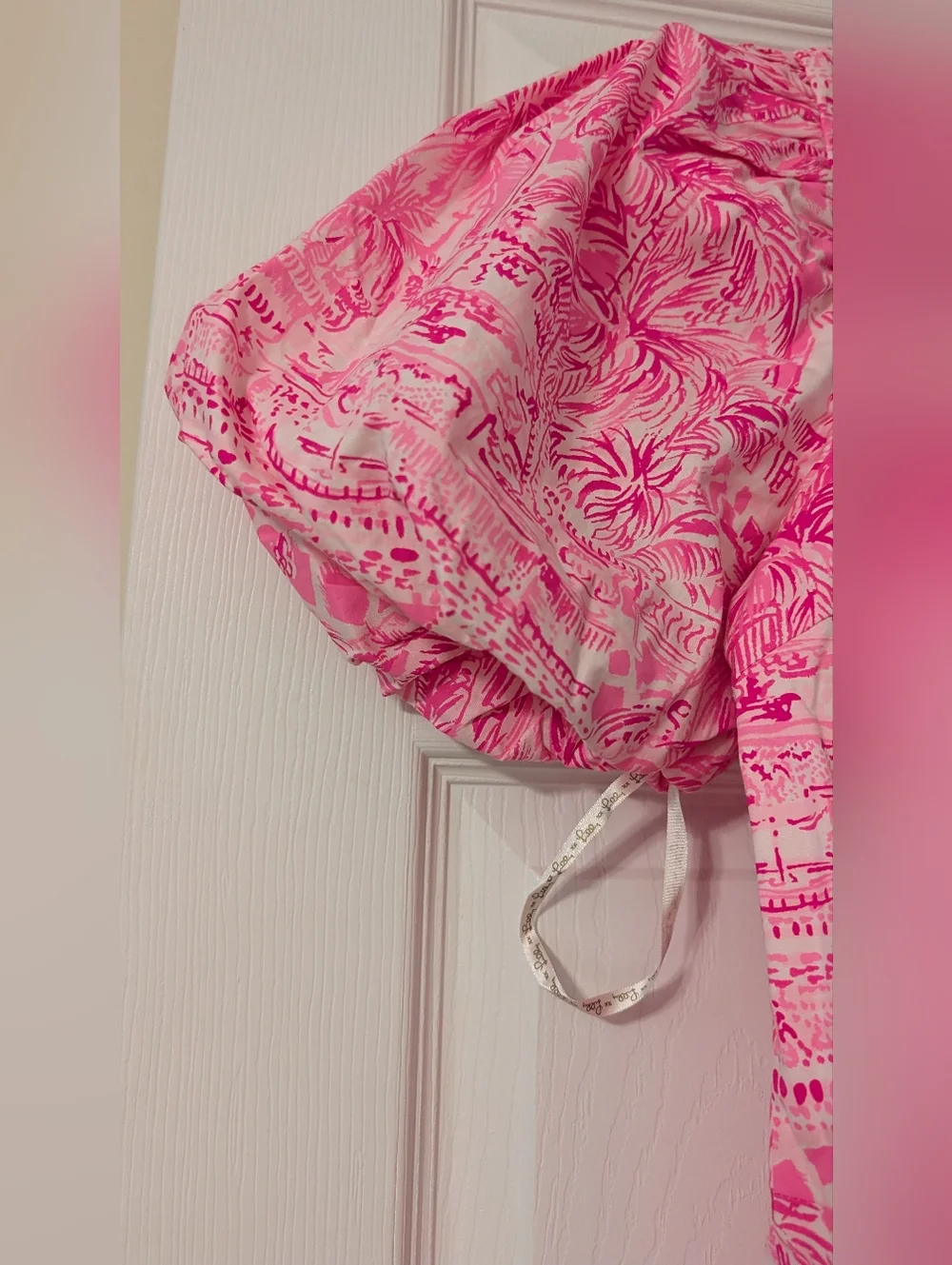 Lilly Pulitzer Merian Dress Pink Blossom Palm Beach Paradise Size 16 - Picture 5 of 14